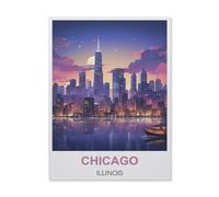 Chicago Illinois，Jigsaw Puzzles Puzzles for Adults Kids. 1000 Piece Impossible Challenge Toy Educational Game Home Decoration for Adults& Kids Age 14 Years Up 1000pcs（38x26cm）-IC4