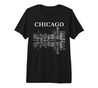 Chicago Illinois Skyline City Reflection Urban Premium T-Shirt