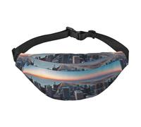 Chicago Illinois Usa 1 Adjustable Belt Hip Bum Bag Fashion Water Resistant Hiking Waist Bag for Traveling Casual Running Hiking Cycling, Black, One Size