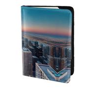 Chicago Illinois Usa 1 print Leather Card Case Travel Accessories Passport Holder Cover Wallet for Women Men, Black, One Size