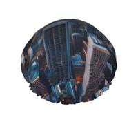 Chicago Illinois Usa 1 Print Reusable Spa Salon Shower Cap For All Hair Lengths With Lining Elastic Band