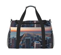 Chicago Illinois Usa 1 Print Stylish Foldable Carry Bag with Waterproof Zipper for Weekend Getaways