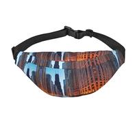Chicago Illinois Usa Adjustable Belt Hip Bum Bag Fashion Water Resistant Hiking Waist Bag for Traveling Casual Running Hiking Cycling, Black, One Size