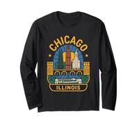 Chicago Illinois USA Born Bred Long Sleeve T-Shirt