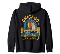 Chicago Illinois USA Born Bred Zip Hoodie
