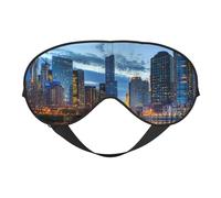 Chicago Illinois USA Double Sided Sleep Mask, Adjustable Blackout, Silk-Like Eye Mask for Sleeping,Travel, Soft, Breathable, Lightweight Comfortable Blindfold