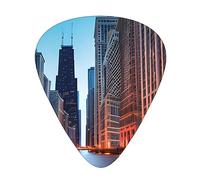Chicago Illinois Usa Exceptional Guitar Pick – Single-Side Full-Print, Abs Material Plectrum – Diverse Thickness For Varied Music Experience – Ideal For Guitars And Ukuleles,Guitar Pick,