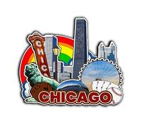 Chicago Illinois USA Magnet Fridge Magnet Wooden 3D Landmarks Travel Collectible Souvenirs Decoration Handmade -3156