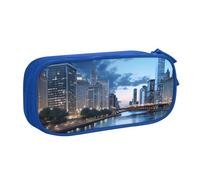 Chicago Illinois USA Pencil Case, Zip Smooth Pencil Case, Portable Pencil Case Large School Stationery Storage Bag, Make-Up Bag