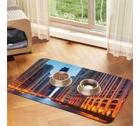 Chicago Illinois Usa Pet Feeding Mat Bowl Mat Dog Mat Suitable For Dogs Cats Specific Pads Feeder