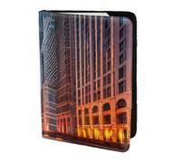 Chicago Illinois Usa Print 5.5in Passport Travel Document Wallet Case Stylish Secure Men Women For Travelers, Black, One Size