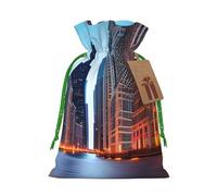 Chicago Illinois Usa Print Christmas Drawstring Gift Bags Birthday Sacks With For Xmas Wedding Party Favors