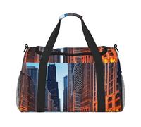 Chicago Illinois USA Print Stylish Foldable Carry On Tote with Waterproof Zipper for Weekend Getaways Bag