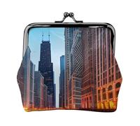 Chicago Illinois Usa Print Unique Waterproof Kiss Lock Coin Purse