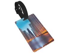 Chicago Illinois USA Printed Small Luggage Tags Portable Bag ID Holders with Adjustable Strap for Travel Gear