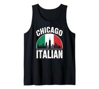 Chicago Italian Little Italy Flag Neighborhood Illinois Tank Top