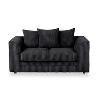Chicago Jumbo Cord 2 Seater Sofa Black