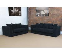 (Brown-mink, 3 seater) Leo Crushed Velvet 3 & 2 Seater Sofa Set