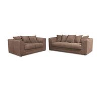 Chicago Jumbo Cord 3&2 Seater Sofa Set Coffee