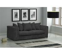 Chicago Jumbo Cord 3 Seater Sofa Black