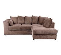 Chicago Jumbo Cord 4 seater Right Hand Facing Corner Sofa Furniture 786 Chocolate One Size