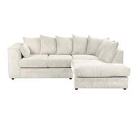 Chicago Jumbo Cord 4 seater Right Hand Facing Corner Sofa Furniture 786 Ivory One Size