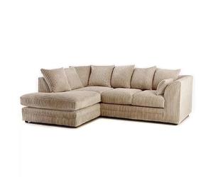 CHICAGO JUMBO CORD CORNER SOFA 5 COLOURS - LEFT/RIGHT HAND (Mink Jumbo Cord, Left Hand Corner Sofa)