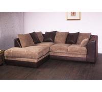 Chicago Jumbo Cord Left Hand Facing Corner Sofa Brown-Coffee