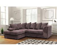 Chicago Jumbo Cord Left Hand Facing Corner Sofa Chocolate