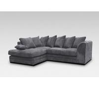 Chicago Jumbo Cord Left Hand Facing Corner Sofa Grey