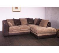 Chicago Jumbo Cord Right Hand Facing Corner Sofa Brown-Coffee