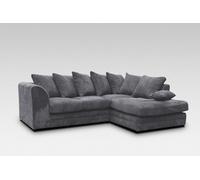 Chicago Jumbo Cord Right Hand Facing Corner Sofa Grey