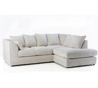 Zoey Plush Corner sofa Grey-Button Arms