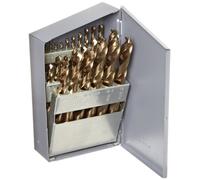 Chicago Latrobe 550 Series Cobalt Steel Jobber Length Drill Bit Set with Metal Case, Gold Oxide Finish, 135 Degree Split Point, Metric, 25-piece, 1.0mm - 13.0mm in 0.5mm increments (Pack of 1)