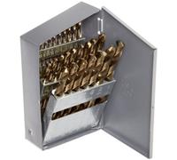 Chicago Latrobe 57850 550 Series Cobalt Steel Jobber Length Drill Bit Set with Metal Case, Gold Oxide Finish, 135 Degree Split Point, Inch, 29-piece, 1/16" - 1/2" in 1/64" increments