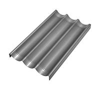 Chicago Metallic Aluminum Commercial II Perforated Baguette Pan-15-inch x 14.75-inch x 2.75-inch (3 Cavity)
