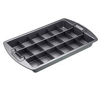 Chicago Metallic CMET26740 Professional Non-Stick Brownie Tin with Dividers and Loose Base, 23 x 33 cm (9" x 13"), Carbon Steel, Grey