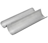 Chicago Metallic Co mmercial II Perforated French Bread Pan-16-inch x 8 x 2.5 (2 Cavity), Steel, Black, 16.38 by 9 by 1-Inch
