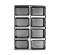 Chicago Metallic Non-Stick Professional Mini Cake Pans, Small Individual Loaf Bun Cupcake Tins, Dishwasher Safe - 8 cups (9 x 3 cm), Grey