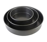 Chicago Metallic Professional 3 Piece Round Cake Pan Set of 6 8 10 Inch Premium Non-Stick Bakeware Heavy Carbon Steel for Even Baking Perfect for Layered Cakes