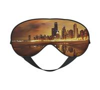 Chicago Night Mask Soft Reversible Eye Cover Adjustable Strap Light Blocking Comfortable Rest