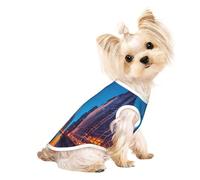 Chicago Night Print Comfortable Pet Vest, Sleeveless Breathable Top, for Small Puppy Kitten Daily Wear