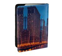 Chicago Night Print Passport Holder Cover Wallet Passport Cover, Passport Wallet Case for Cards and Documents