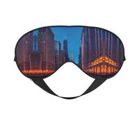 Chicago Night Print Soft Eye Mask – Comfortable Sleep with Adjustable, Elastic Nighttime Shade for Travel, Meditation