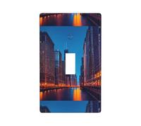 Chicago Night Print Wall Plate, Decorative Switch Plate Cover, Standard Size Wall Plate with Screws