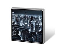 Chicago Night Skyline Funny Lapel Pins Square Brooch Tie Suit Dress Accessories for Men Women Wedding Birthday