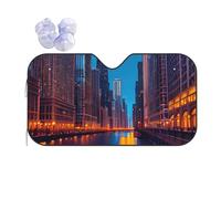 Chicago Night Sun Shade - Folding Car Front Window Sunshade for Cars SUV Trucks,Max UV Blocking and Keep The Vehicle Cool