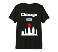 Chicago Pope Leo XIV Chicago Skyline Pope Hat Chicago Flag Premium T-Shirt