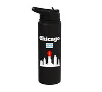 Chicago Pope Leo XIV Chicago Skyline Pope Hat Chicago Flag Stainless Steel Insulated Water Bottle