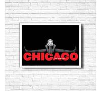 Chicago Poster Print, Musical Print, A4 A3 West End Broadway Theatre Show, Wall Art Deco Special Canvas West End Print, London theatre art frame options (A4 Framed (White))